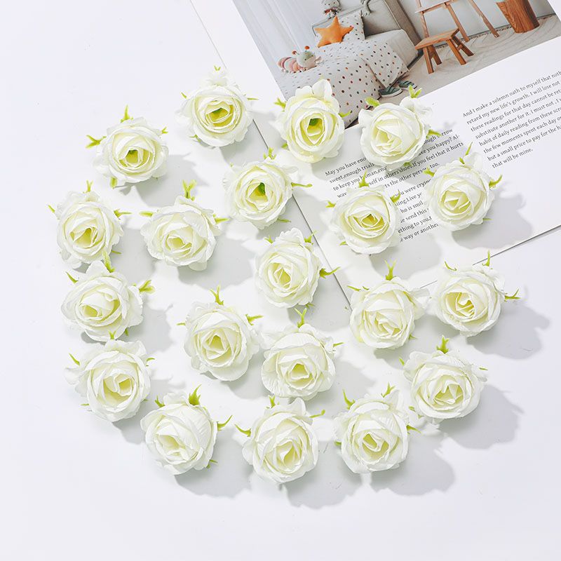 20 têtes de petite rose artificielle – Pour décoration intérieure, centre de table et mariage