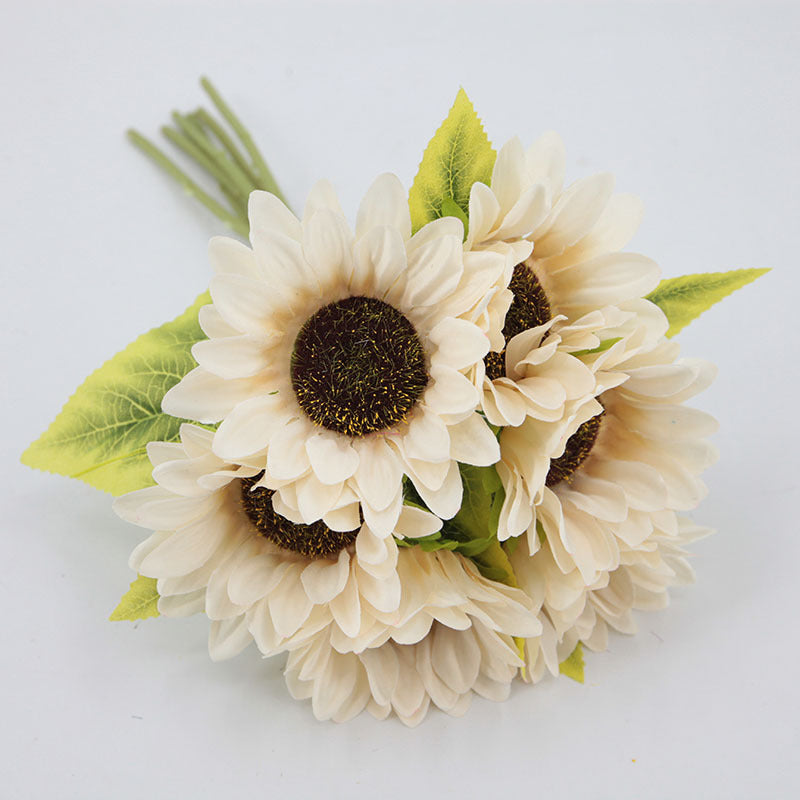 Gros vente de bouquets de tournesols artificiels taille 35 cm