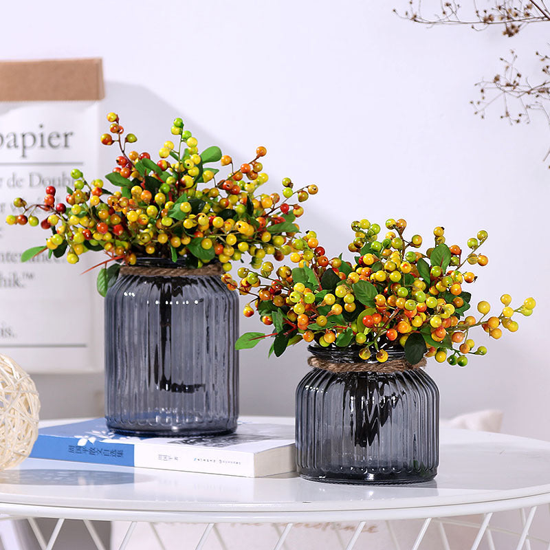 Branche de baies artificielles en plastique, 23 cm, rouge, décoration de Noël, mariage, intérieur