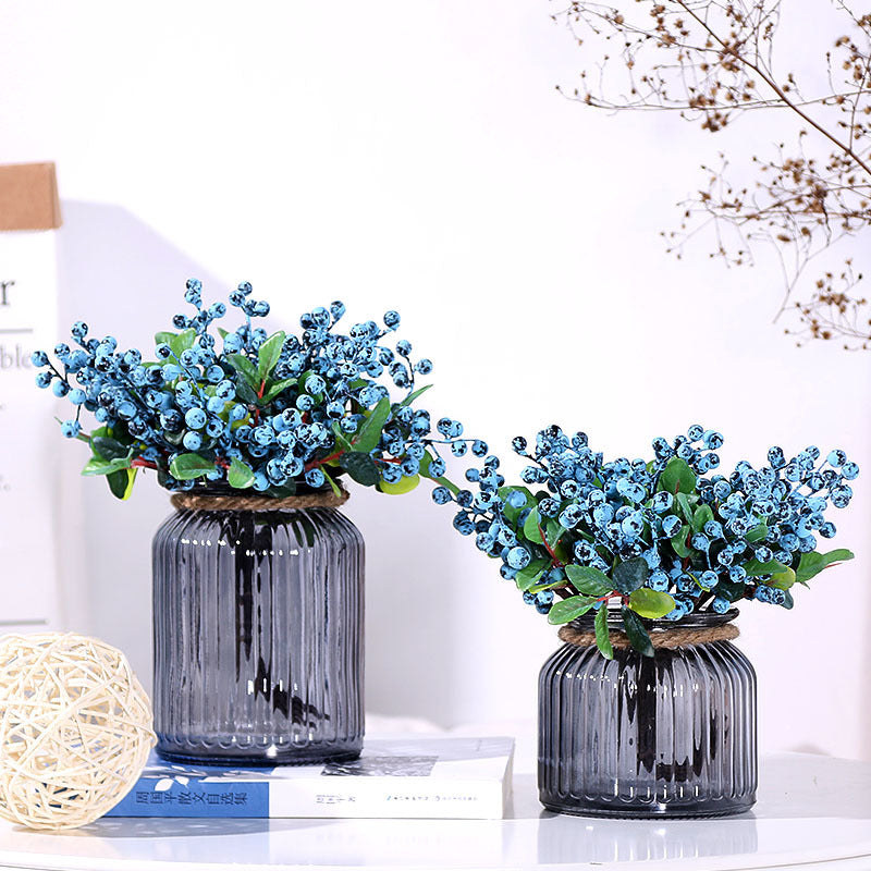 Branche de baies artificielles en plastique, 23 cm, rouge, décoration de Noël, mariage, intérieur