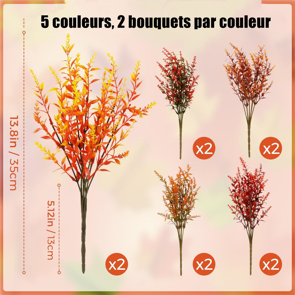 10 bouquets de fleurs artificielles d’automne – Décoration d’automne