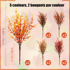 10 bouquets de fleurs artificielles d’automne – Décoration d’automne