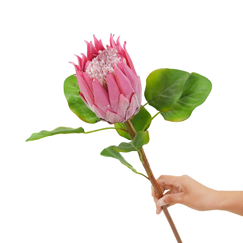 Fleur artificielle Protée Royale, tige unique, 65 cm de haut, en tissu soyeux, pour mariage et décoration intérieure