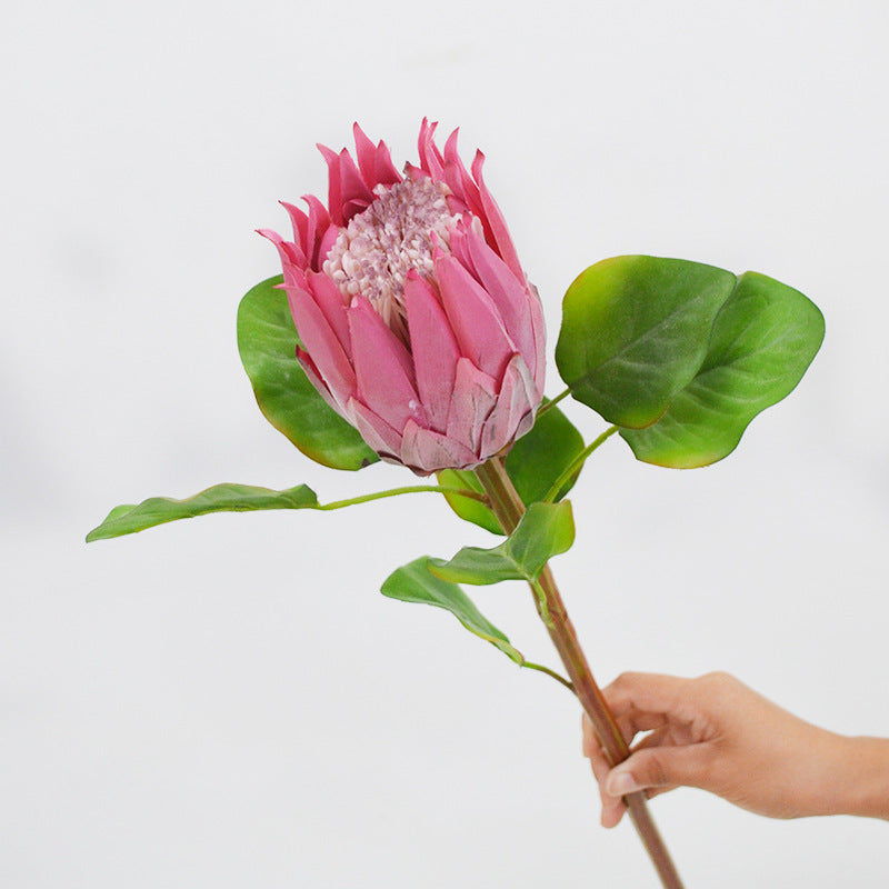 Fleur artificielle Protée Royale, tige unique, 65 cm de haut, en tissu soyeux, pour mariage et décoration intérieure