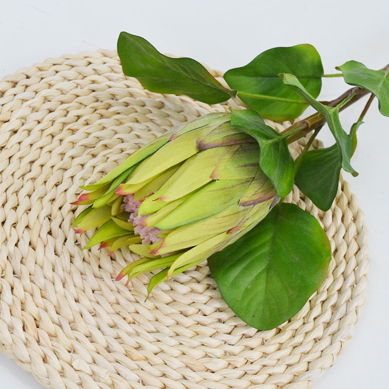Fleur artificielle Protée Royale, tige unique, 65 cm de haut, en tissu soyeux, pour mariage et décoration intérieure