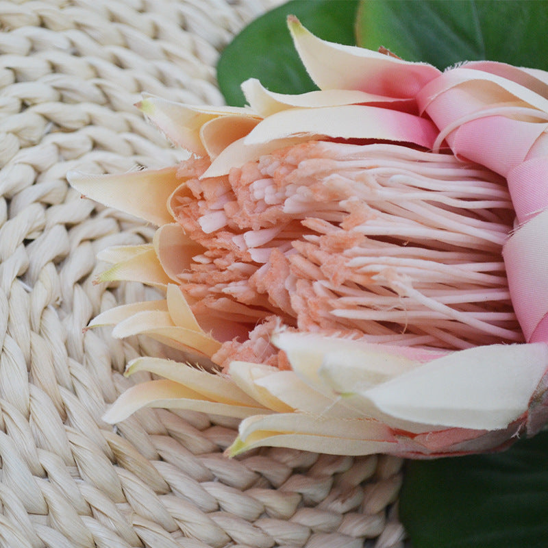 Fleur artificielle Protée Royale, tige unique, 65 cm de haut, en tissu soyeux, pour mariage et décoration intérieure