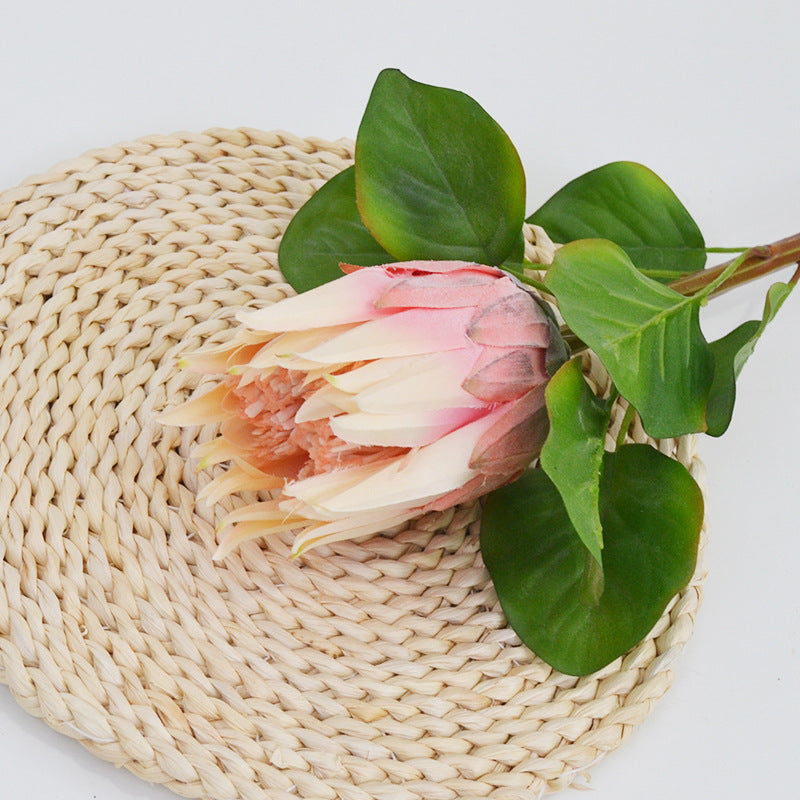 Fleur artificielle Protée Royale, tige unique, 65 cm de haut, en tissu soyeux, pour mariage et décoration intérieure
