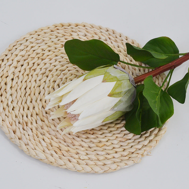 Fleur artificielle Protée Royale, tige unique, 65 cm de haut, en tissu soyeux, pour mariage et décoration intérieure