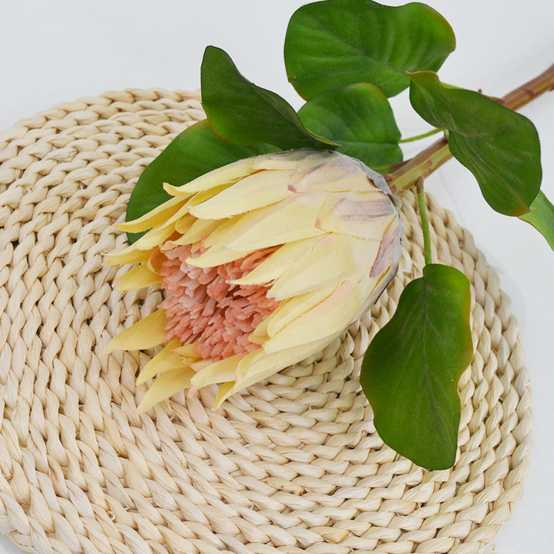 Fleur artificielle Protée Royale, tige unique, 65 cm de haut, en tissu soyeux, pour mariage et décoration intérieure