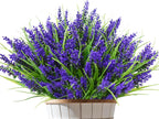 24 Arbustes de Plantes et Fleurs Artificielles pour Extérieur – Fausses Fleurs de Lavande avec Herbe de Singe, Plantes Fausses en Plastique Résistantes aux UV