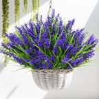 24 Arbustes de Plantes et Fleurs Artificielles pour Extérieur – Fausses Fleurs de Lavande avec Herbe de Singe, Plantes Fausses en Plastique Résistantes aux UV