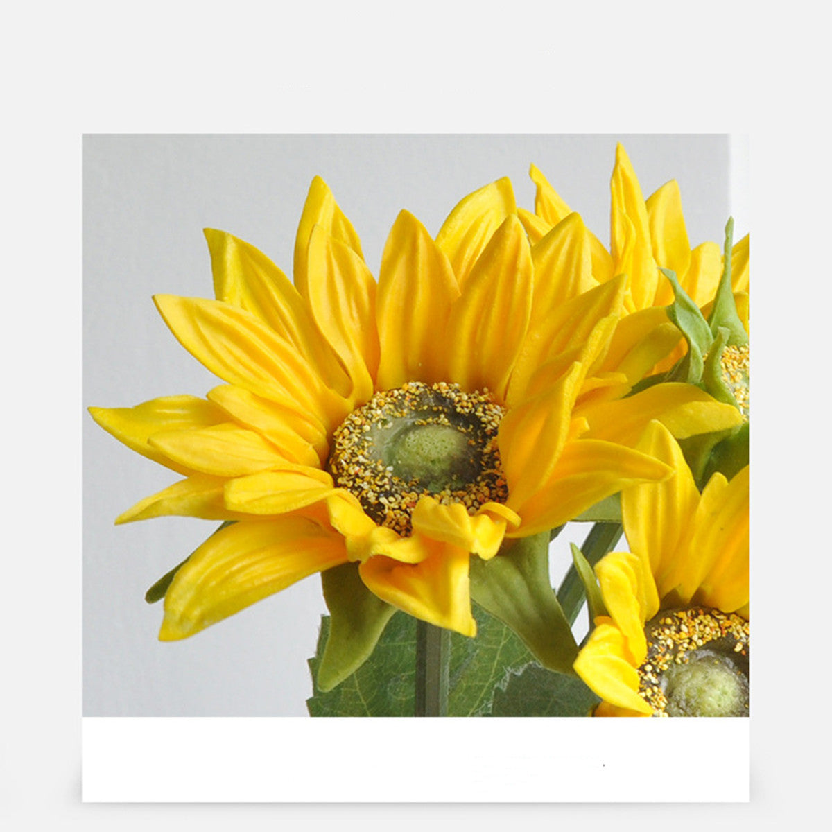 Bouquet de Tournesols Artificiels Toucher Réel, 5 Tiges 33 cm, Fleurs Jaunes Ultra-Réalistes pour Vase, Décoration Maison, Mariage Champêtre