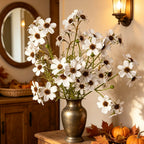 Fleur de Dentelle Artificielle au Toucher Réel, Grande Tige 66 cm, Tons d'Automne, Idéale pour Vase, Déco Maison, Bouquet Bohème