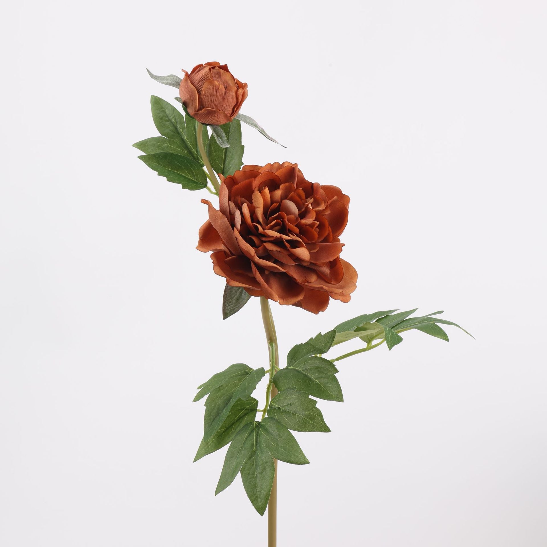Tige de Pivoine Artificielle 74 cm, Grande Fleur au Toucher Réel, Tons d'Automne pour Vase, Décoration de Mariage, Composition Florale