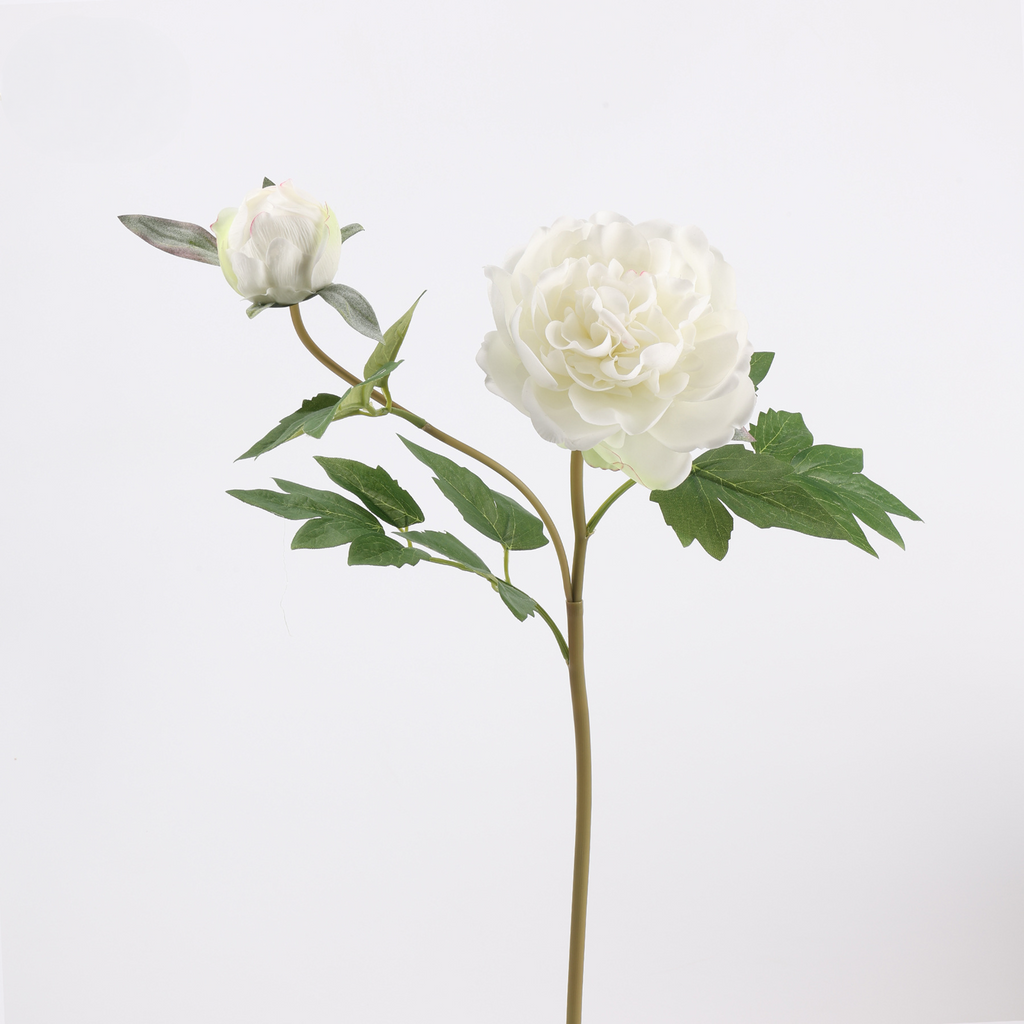 Tige de Pivoine Artificielle 74 cm, Grande Fleur au Toucher Réel, Tons d'Automne pour Vase, Décoration de Mariage, Composition Florale