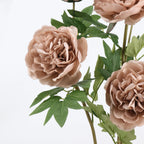 Tige de Pivoine Artificielle 74 cm, Grande Fleur au Toucher Réel, Tons d'Automne pour Vase, Décoration de Mariage, Composition Florale