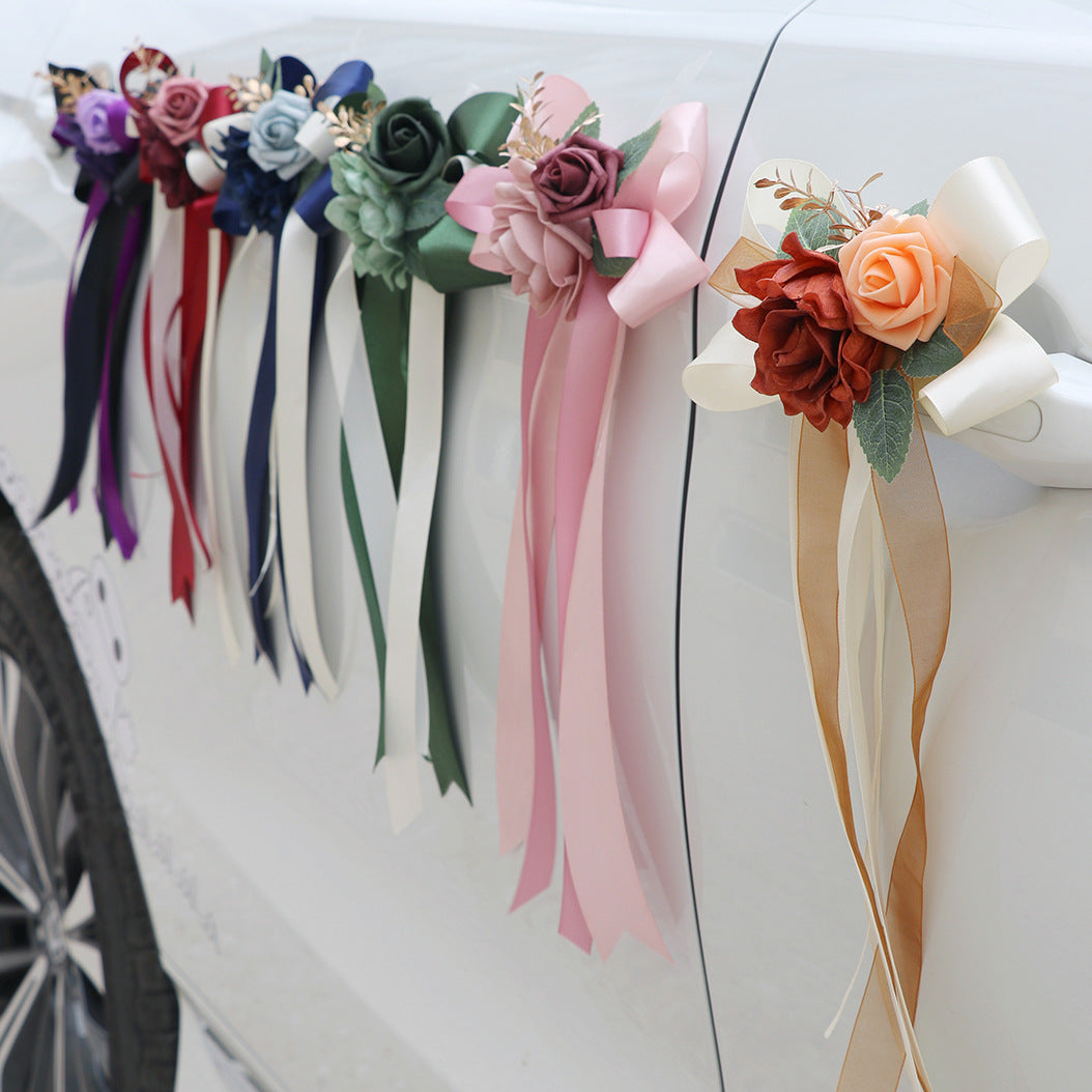 Décoration de Mariage en Rose Artificielle, 6 pièces, 14" en Soie, Élégante et Réaliste, Idéale pour Voiture, Mariage, Fête, Décor d'Intérieur