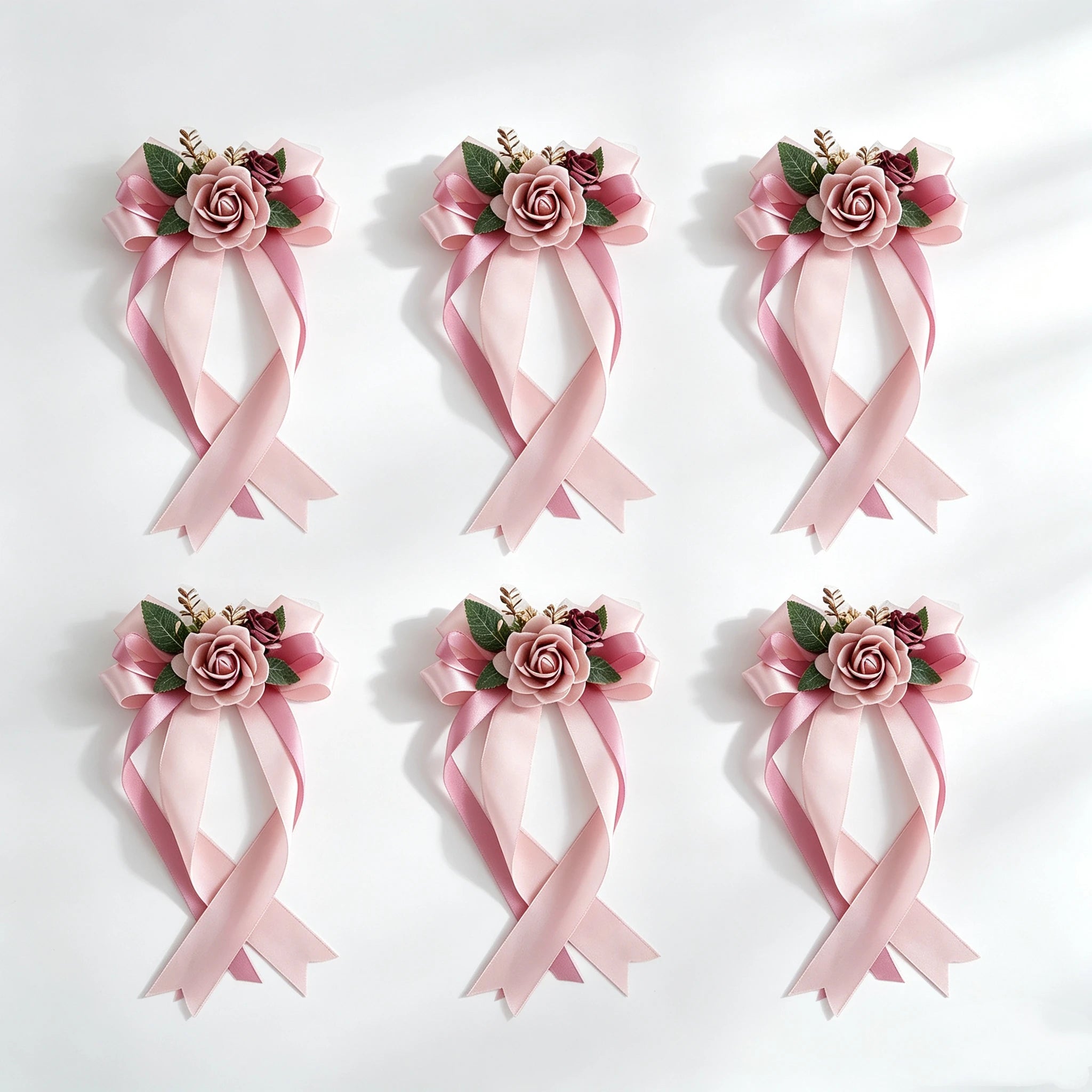 Décoration de Mariage en Rose Artificielle, 6 pièces, 14" en Soie, Élégante et Réaliste, Idéale pour Voiture, Mariage, Fête, Décor d'Intérieur
