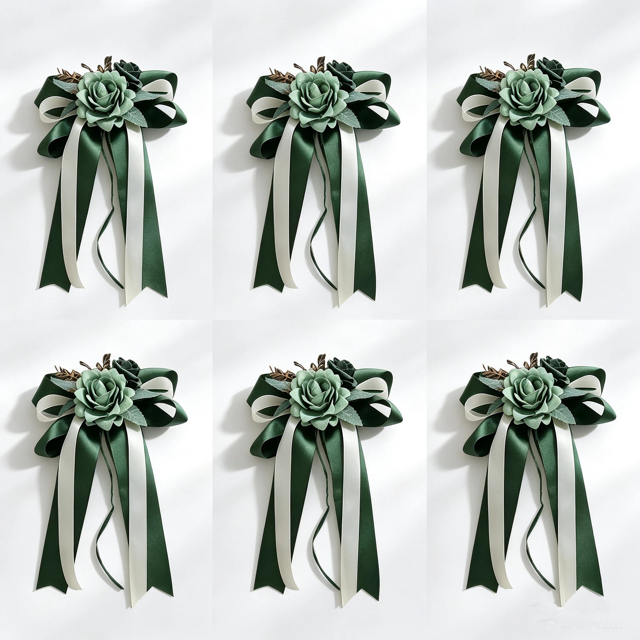 Décoration de Mariage en Rose Artificielle, 6 pièces, 14" en Soie, Élégante et Réaliste, Idéale pour Voiture, Mariage, Fête, Décor d'Intérieur