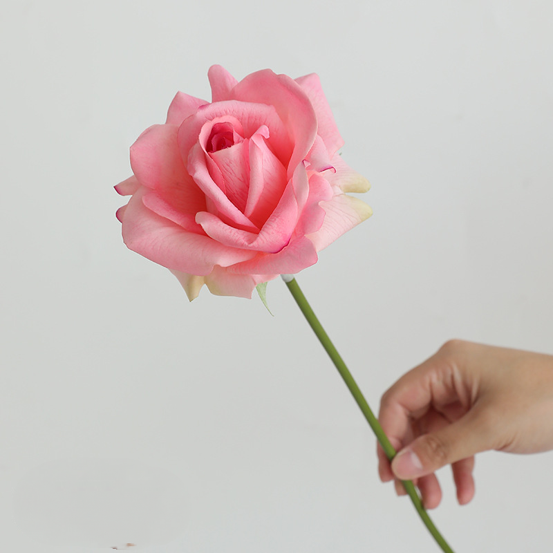 Rose Artificielle sur Tige 36 cm, Toucher Réel et Aspect Naturel, Fleur Unique pour Vase, Décoration Maison, Mariage Champêtre, Style Français