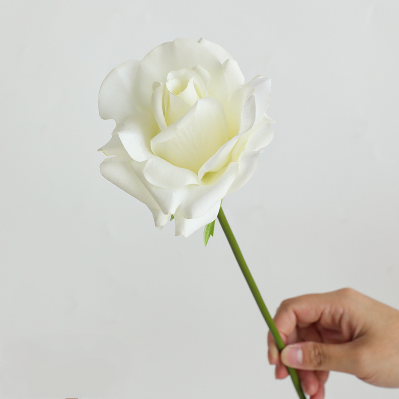 Rose Artificielle sur Tige 36 cm, Toucher Réel et Aspect Naturel, Fleur Unique pour Vase, Décoration Maison, Mariage Champêtre, Style Français
