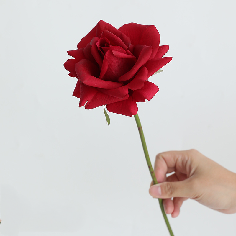 Rose Artificielle sur Tige 36 cm, Toucher Réel et Aspect Naturel, Fleur Unique pour Vase, Décoration Maison, Mariage Champêtre, Style Français