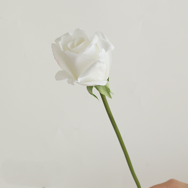 Rose Artificielle sur Tige 36 cm, Toucher Réel et Aspect Naturel, Fleur Unique pour Vase, Décoration Maison, Mariage Champêtre, Style Français