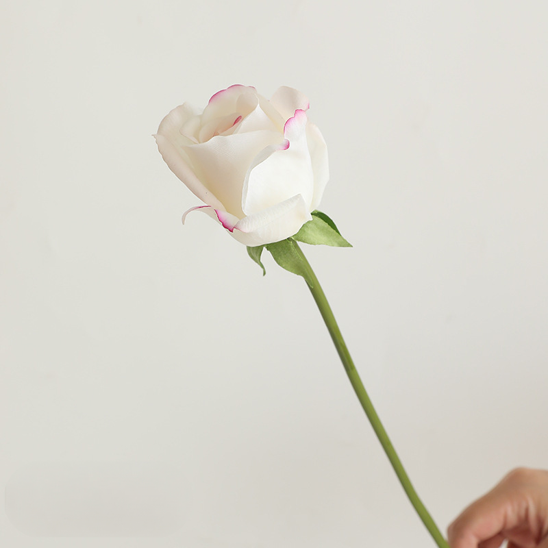 Rose Artificielle sur Tige 36 cm, Toucher Réel et Aspect Naturel, Fleur Unique pour Vase, Décoration Maison, Mariage Champêtre, Style Français