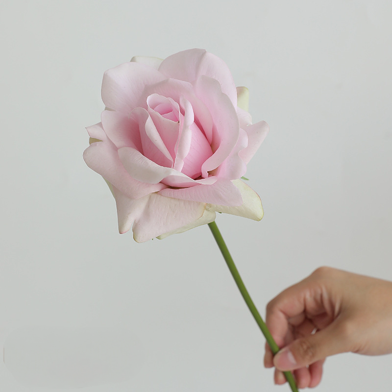 Rose Artificielle sur Tige 36 cm, Toucher Réel et Aspect Naturel, Fleur Unique pour Vase, Décoration Maison, Mariage Champêtre, Style Français