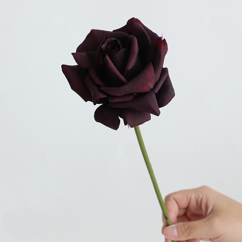Rose Artificielle sur Tige 36 cm, Toucher Réel et Aspect Naturel, Fleur Unique pour Vase, Décoration Maison, Mariage Champêtre, Style Français