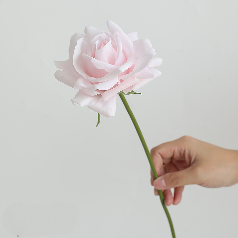 Rose Artificielle sur Tige 36 cm, Toucher Réel et Aspect Naturel, Fleur Unique pour Vase, Décoration Maison, Mariage Champêtre, Style Français
