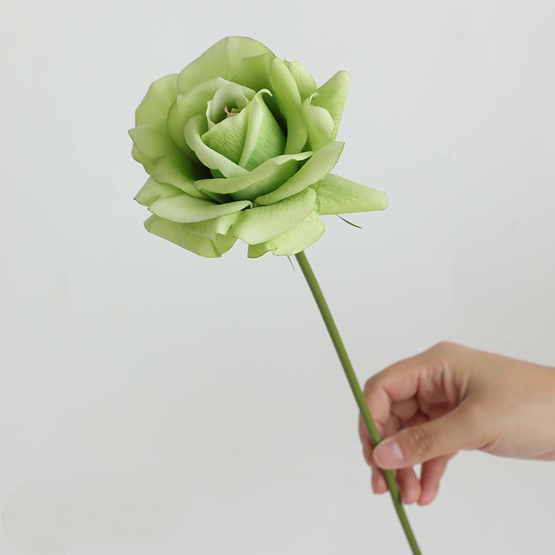 Rose Artificielle sur Tige 36 cm, Toucher Réel et Aspect Naturel, Fleur Unique pour Vase, Décoration Maison, Mariage Champêtre, Style Français