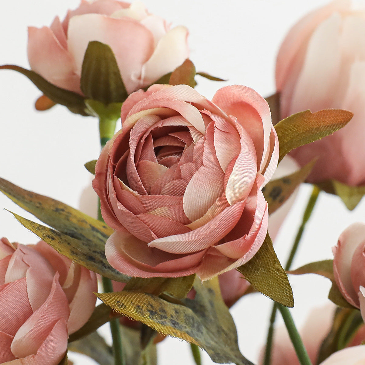 Tige de Pivoine Artificielle 45cm, Rose Poudré d'Automne, Qualité Réaliste, pour Bouquet, Décoration Maison, Mariage Champêtre, Style Rétro