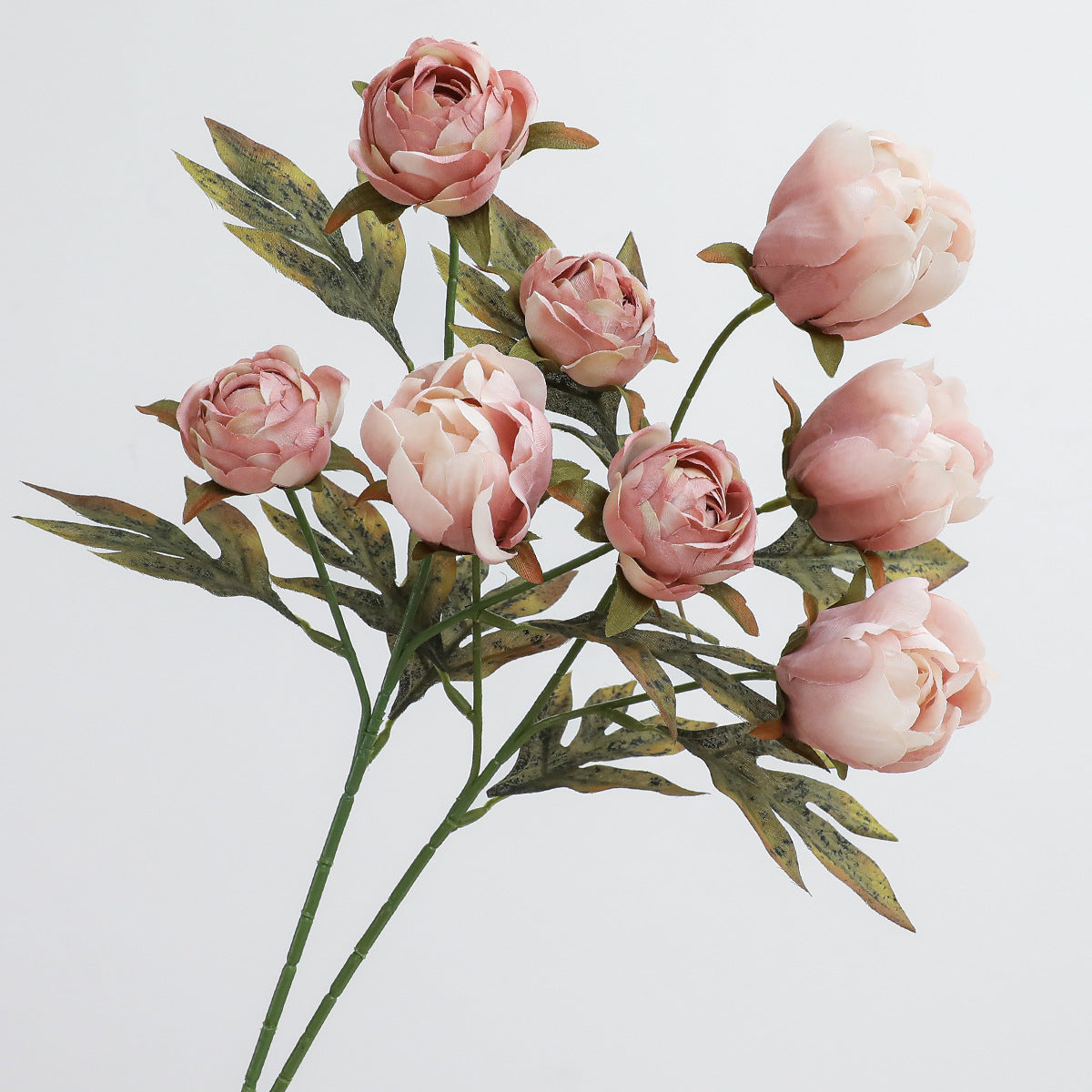 Tige de Pivoine Artificielle 45cm, Rose Poudré d'Automne, Qualité Réaliste, pour Bouquet, Décoration Maison, Mariage Champêtre, Style Rétro