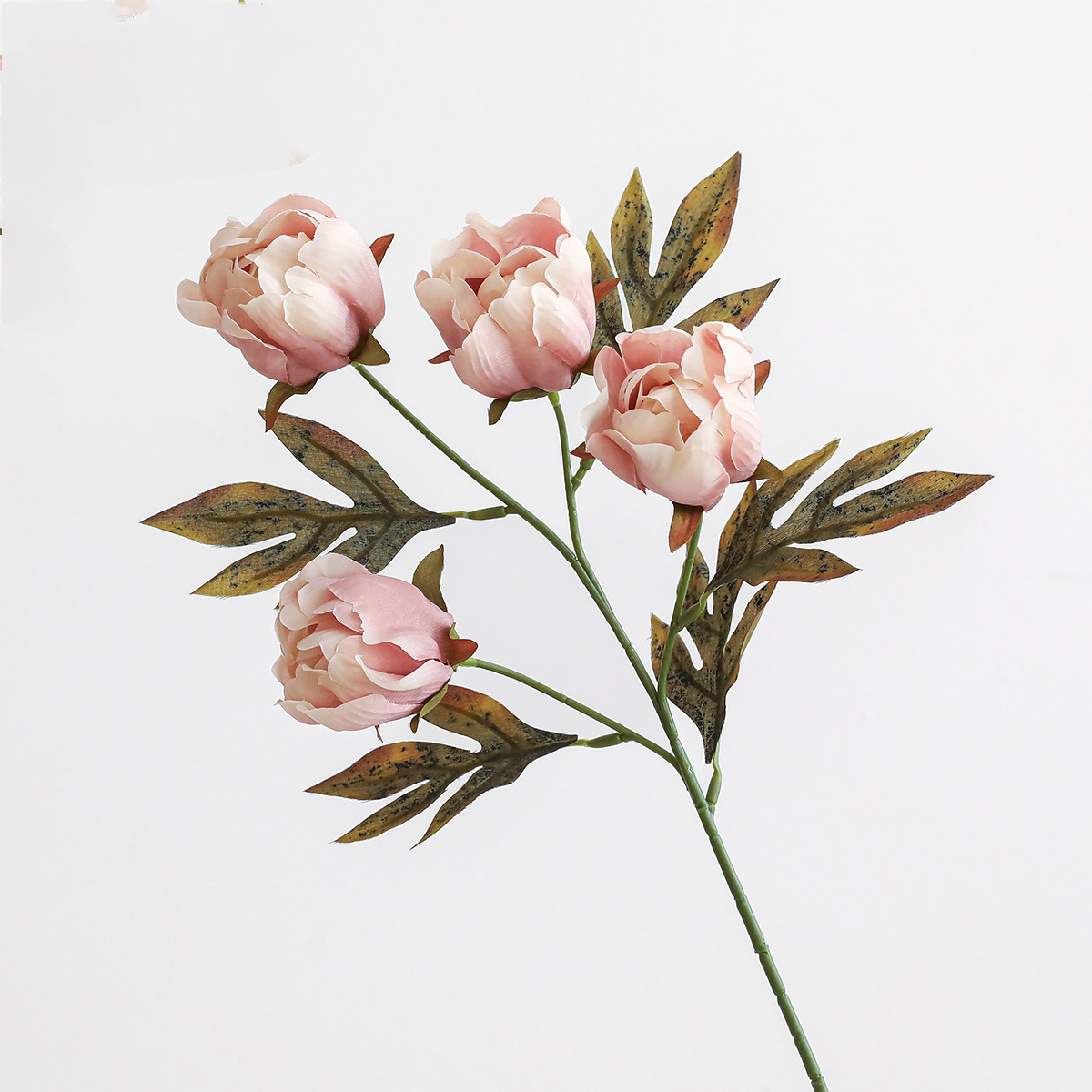 Tige de Pivoine Artificielle 45cm, Rose Poudré d'Automne, Qualité Réaliste, pour Bouquet, Décoration Maison, Mariage Champêtre, Style Rétro