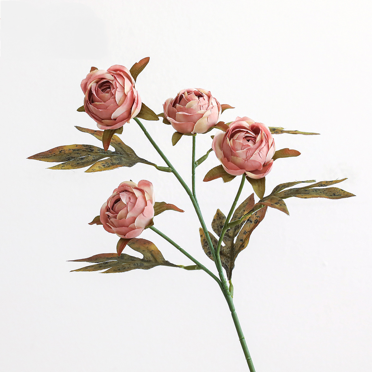 Tige de Pivoine Artificielle 45cm, Rose Poudré d'Automne, Qualité Réaliste, pour Bouquet, Décoration Maison, Mariage Champêtre, Style Rétro