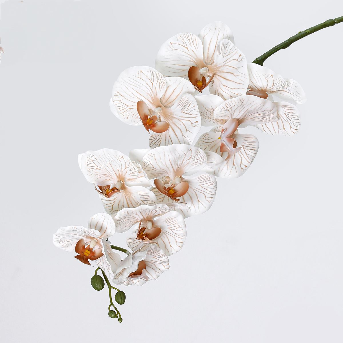 Lot de 2 Orchidées Phalaenopsis Artificielles 102cm, Grandes Tiges Florales au Toucher Réel, Décoration Vintage pour Vase, Intérieur, Mariage