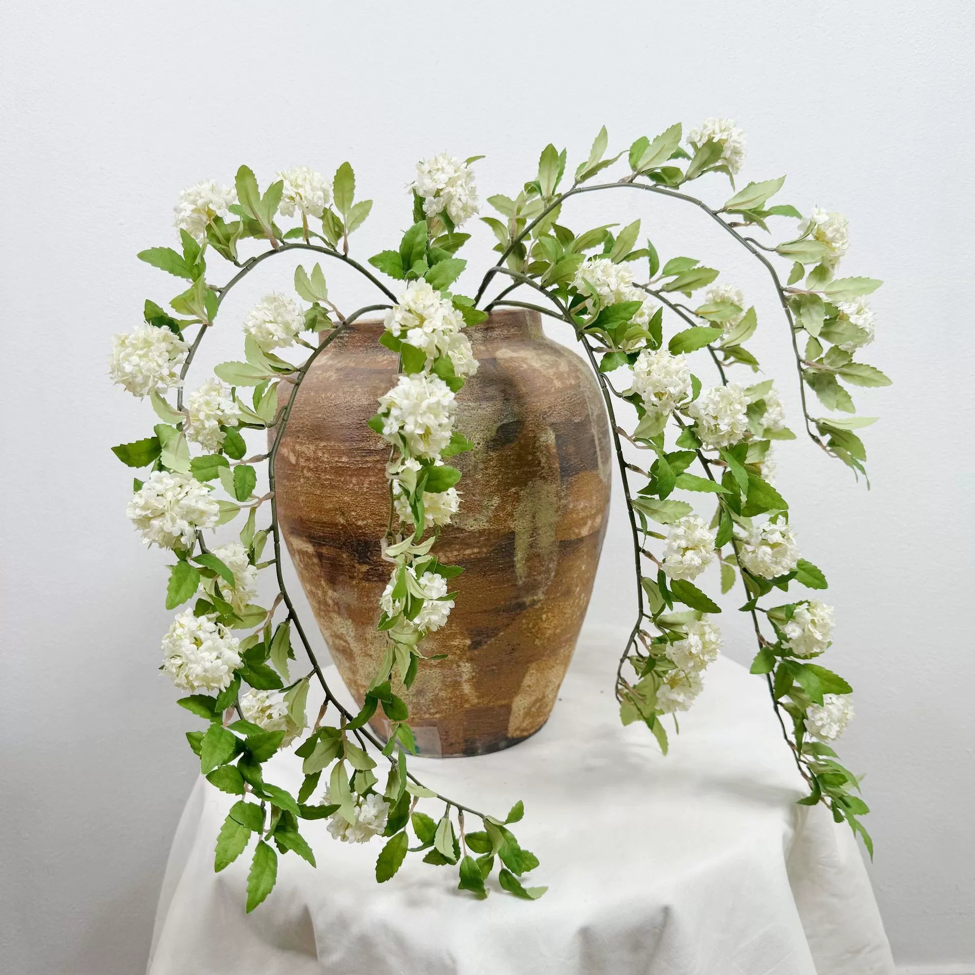 Bouquet de 2 branches de fleurs artificielles, 35" de longueur, hydrangea réaliste, décoration de vase, mariage, jardin, café