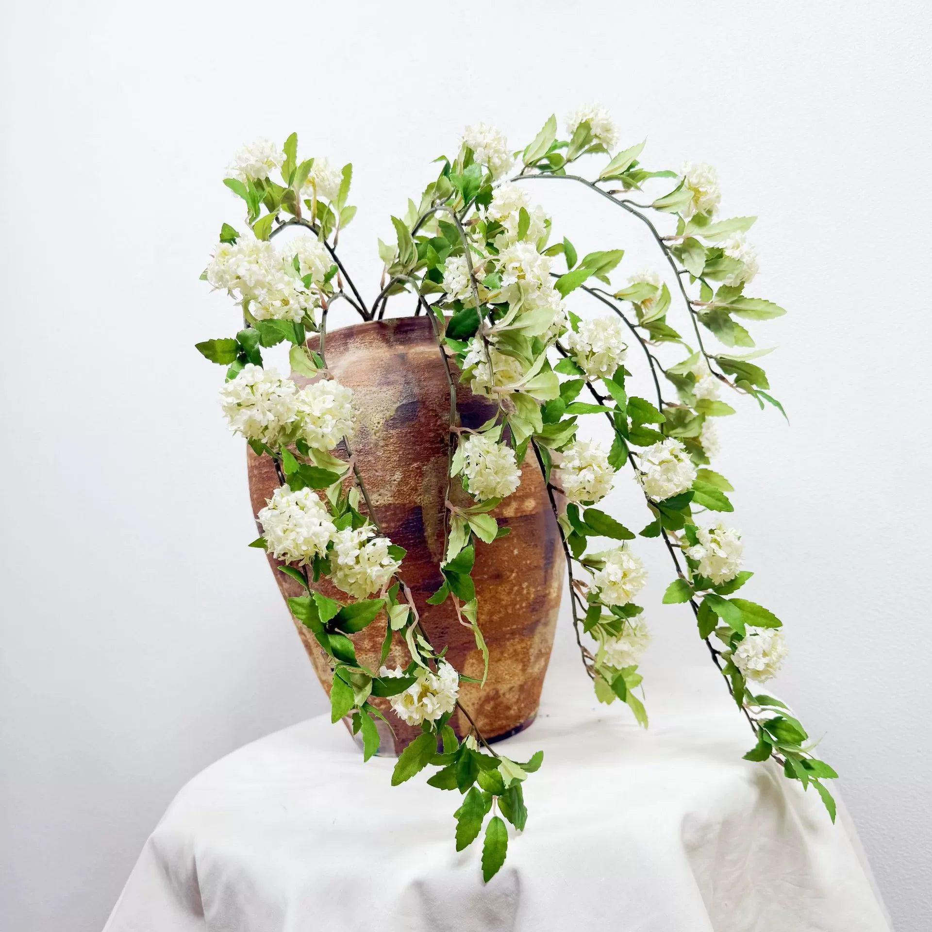 Bouquet de 2 branches de fleurs artificielles, 35" de longueur, hydrangea réaliste, décoration de vase, mariage, jardin, café