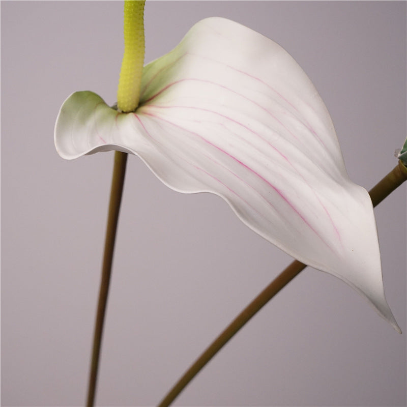 Anthurium Artificiel au Toucher Naturel, 72 cm, Grande Fleur Rouge Morandi, Tige Longue pour Vase, Décoration Maison, Mariage Champêtre, Événementiel