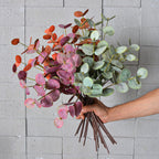 Lot de 2 Branches d'Eucalyptus Artificiel 50cm, Feuillage Touche Réelle, Vert Poudré pour Bouquet, Décoration Mariage, Ambiance Rétro et Champêtre