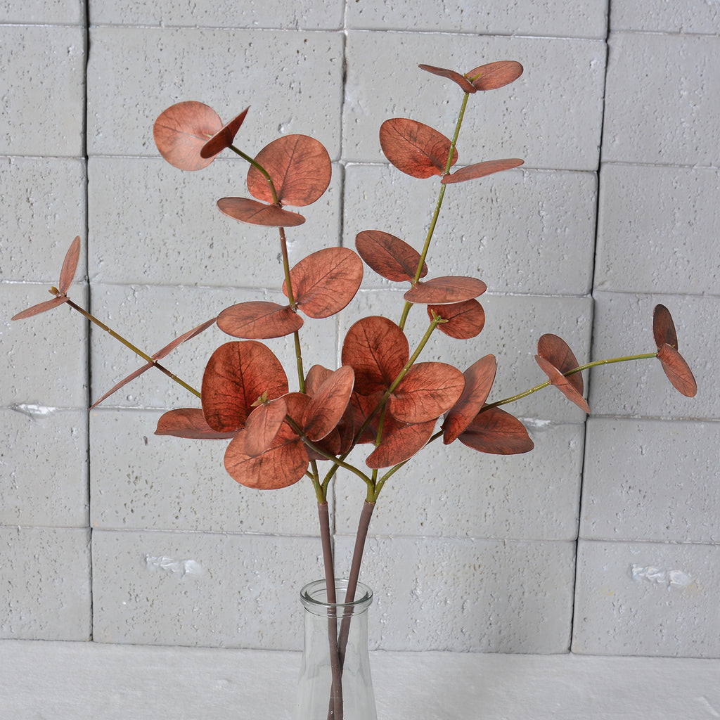 Lot de 2 Branches d'Eucalyptus Artificiel 50cm, Feuillage Touche Réelle, Vert Poudré pour Bouquet, Décoration Mariage, Ambiance Rétro et Champêtre