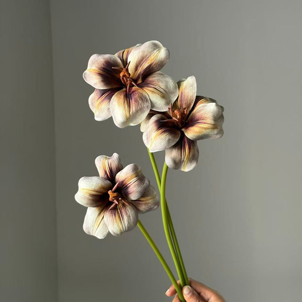 Grandes Tulipes Artificielles 50 cm, Lot de 3, Fleur Éclose Toucher Réel, Élégance Française, Décoration Maison, Mariage Champêtre, Bouquet