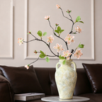 Branche Orchidée Dorée Artificielle 65 cm, Tige Effet Bois Séché, Décoration Florale Wabi-Sabi, Ambiance Poétique pour Vase, Maison, Mariage
