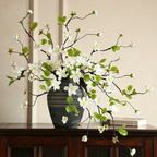 Branche Orchidée Dorée Artificielle 65 cm, Tige Effet Bois Séché, Décoration Florale Wabi-Sabi, Ambiance Poétique pour Vase, Maison, Mariage