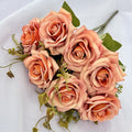 Rose Artificielle Vintage, Bouquet de 7 Fleurs 55 cm, Aspect Naturel, pour Vase, Déco Maison, Mariage Champêtre, Style Sud de la France