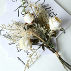 Bouquet de roses et marguerites aux teintes automnales, 36 cm, fleurs artificielles réalistes, décoration intérieure, mariage, événements, style vintage