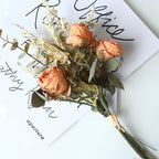 Bouquet de roses et marguerites aux teintes automnales, 36 cm, fleurs artificielles réalistes, décoration intérieure, mariage, événements, style vintage