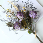 Bouquet de roses et marguerites aux teintes automnales, 36 cm, fleurs artificielles réalistes, décoration intérieure, mariage, événements, style vintage