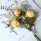Bouquet de roses et marguerites aux teintes automnales, 36 cm, fleurs artificielles réalistes, décoration intérieure, mariage, événements, style vintage